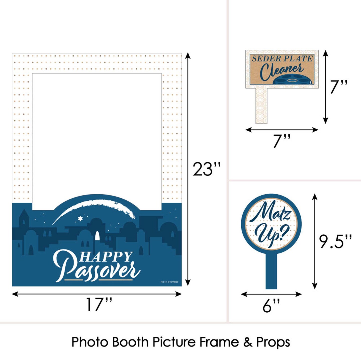 Big Dot of Happiness Happy Passover - Pesach Party Photo Booth Picture Frame and Props - Printed on Sturdy Material