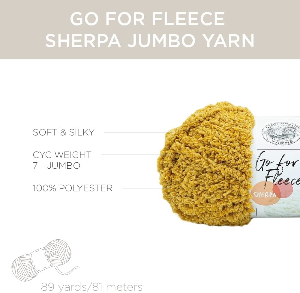 Lion Brand Go for Fleece Sherpa Yarn - Clay