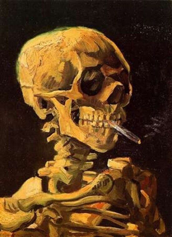 Skull With Burning Cigarette Poster Print by  Vincent Van Gogh - Item # VARPDX374598