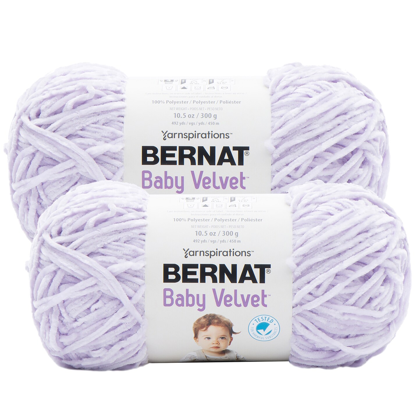 (Pack of 2) Bernat Baby Velvet Big Ball Yarn-Lilac Blooms