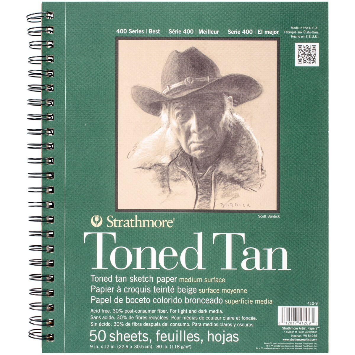 Strathmore Toned Sketch Spiral Paper Pad 9&#x22;X12&#x22;-Tan 50 Sheets
