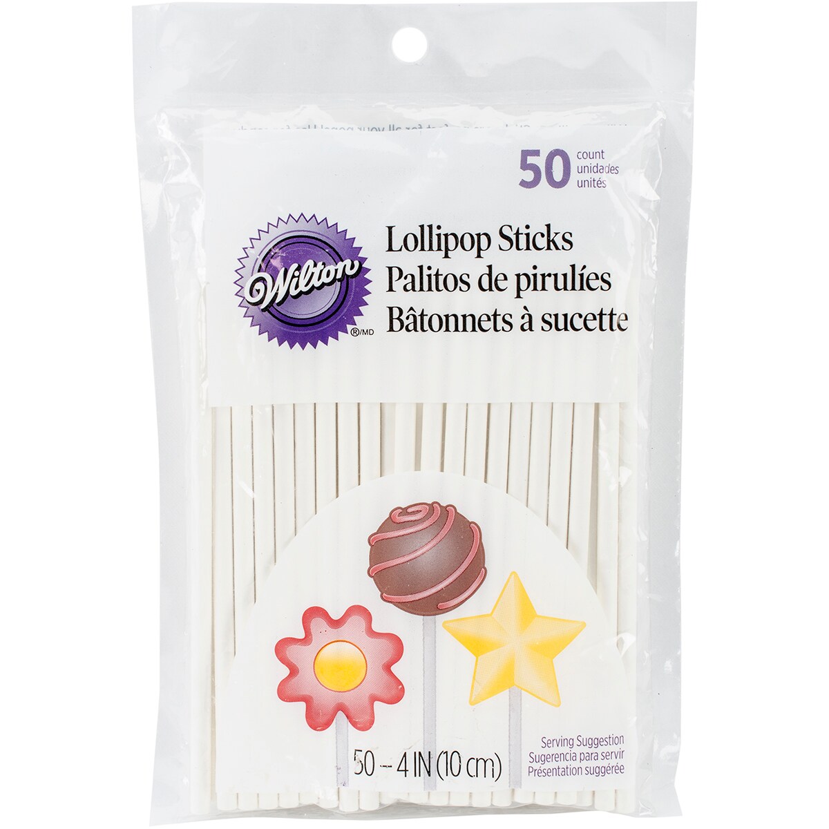 Wilton Lollipop Sticks 50/Pkg-4&#x22;