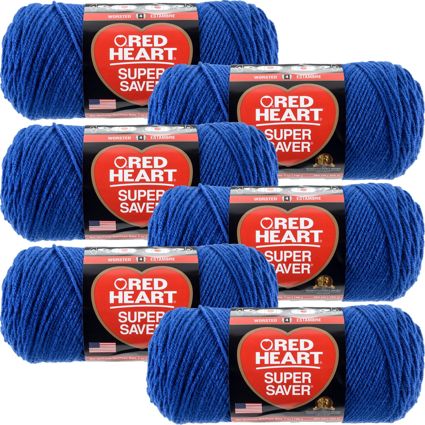 Multipack of 06 - Red Heart Super Saver Yarn-Royal