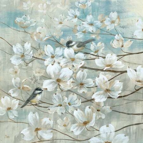 Chickadees and Dogwood Poster Print by Nan - Item # VARPDX14604