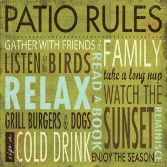 Patio Rules Poster Print by Stephanie Marrott - Item # VARPDXSM10411