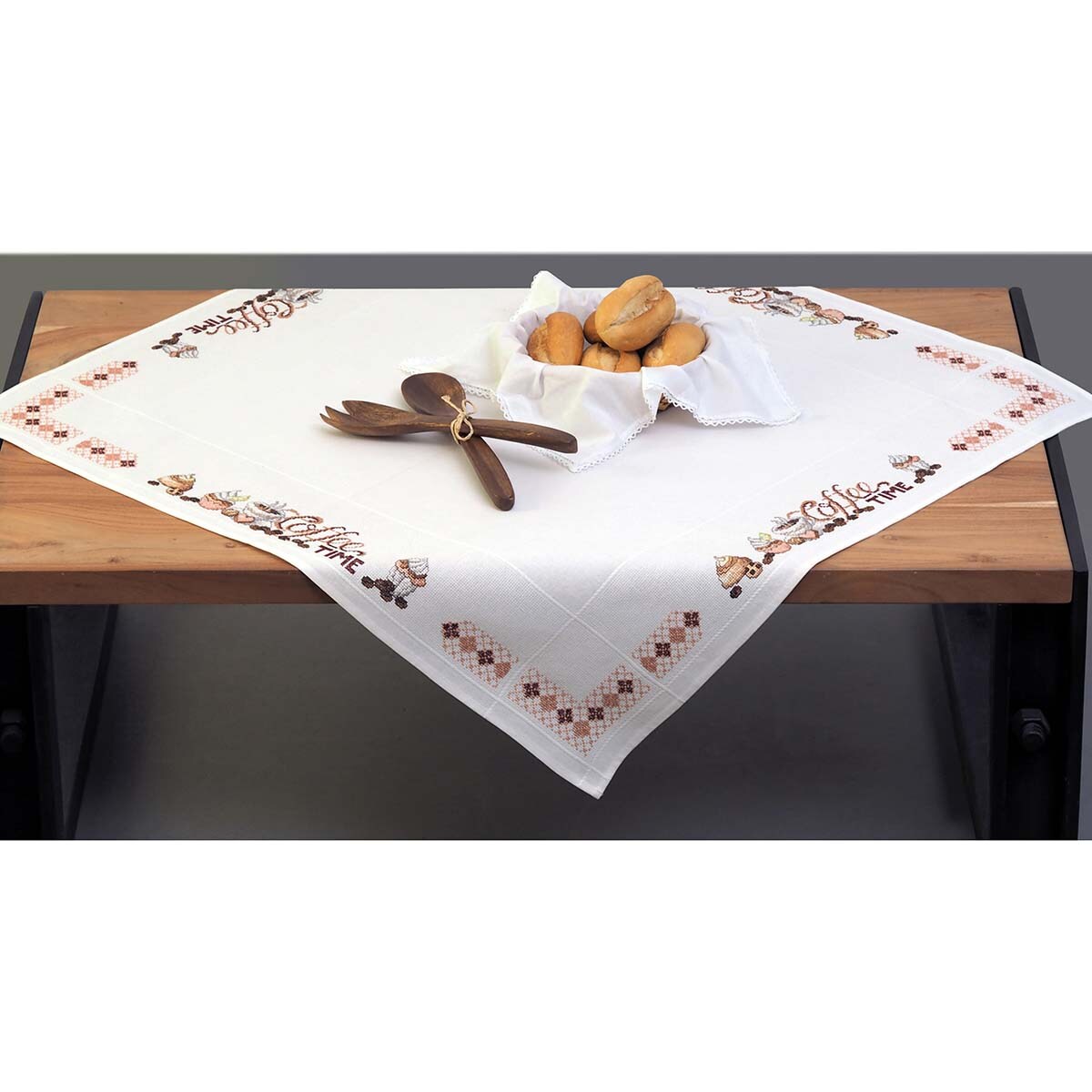 Nob Hill  Coffee Time Table Topper Counted Cross-Stitch Kit