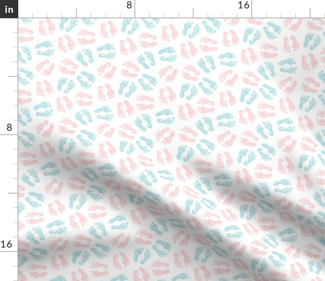 Small Scale Feet Pink Blue Nursing Nurse Prints Custom Printed Fabric by Spoonflower Various Fabrics by the Yard or Fat Quarter