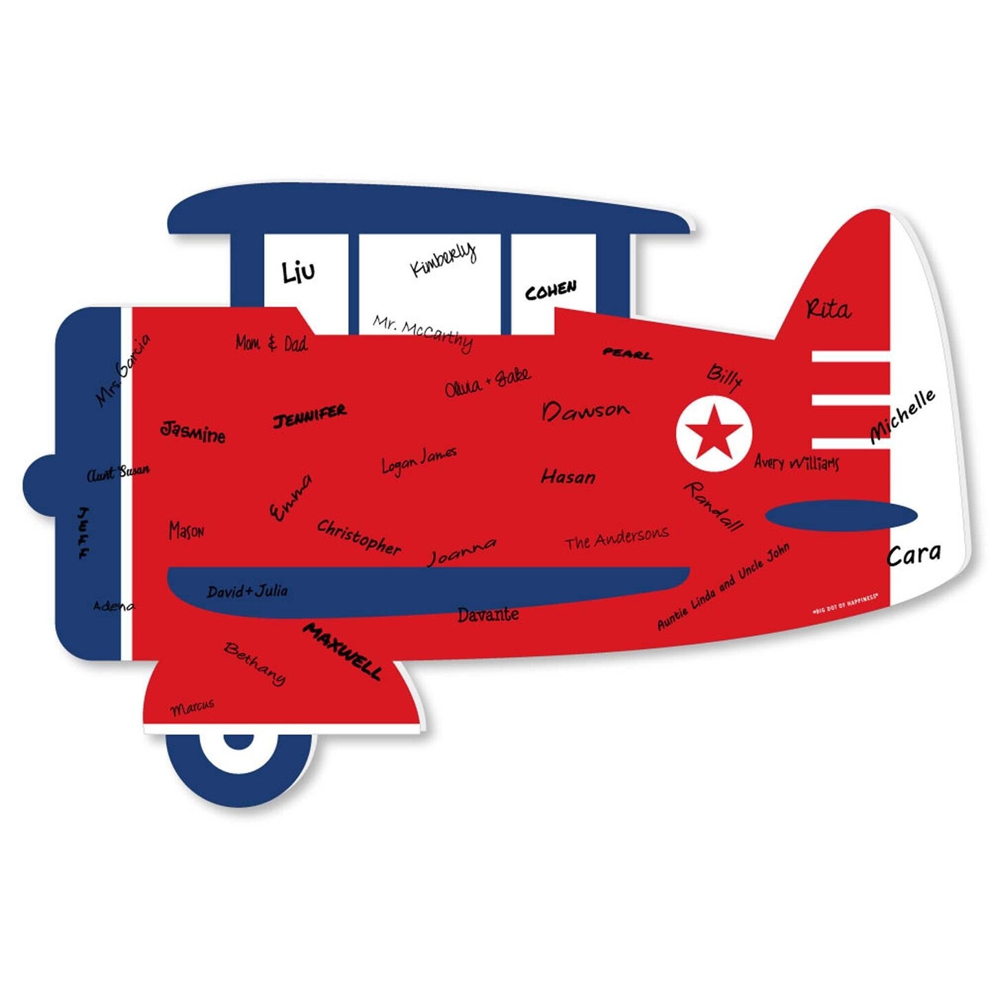 Big Dot Of Happiness Taking Flight Airplane Airplane Guest Book 