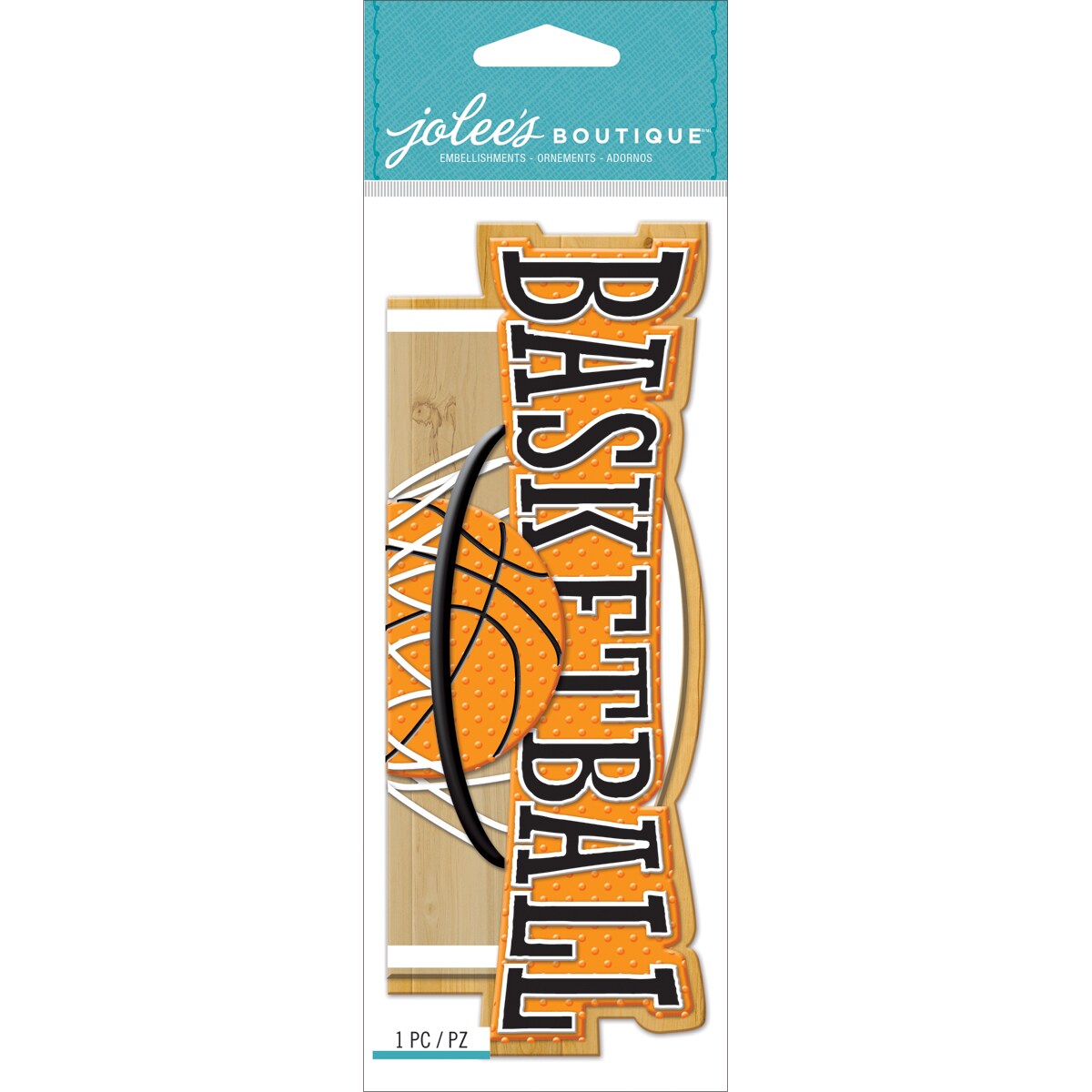 Jolee's Boutique Title Waves Dimensional Stickers - Basketball, 1pc
