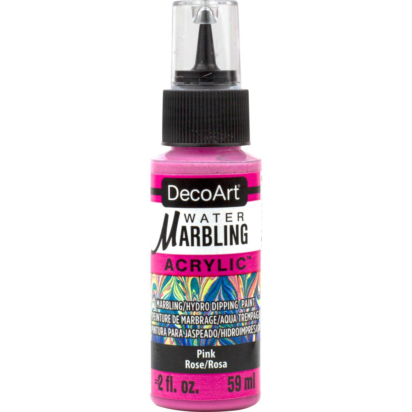 Decoart Water Marbling Acrylic Paint, 2 Oz., Pink 