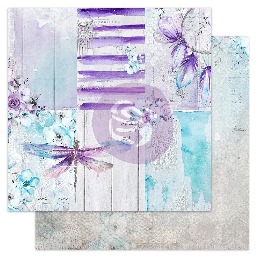 Aquarelle Dreams Double-Sided Cardstock 12&#x22;X12&#x22;-Dragonfly Bliss