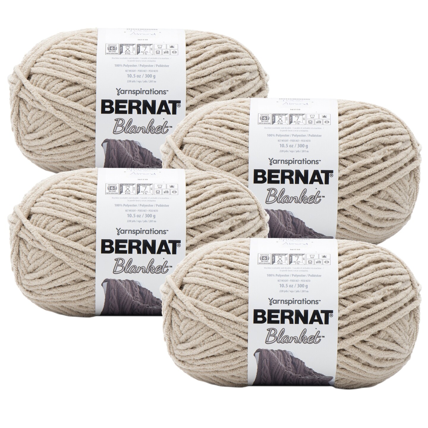 (Pack of 4) Bernat Blanket Big Ball YarnAlmond Michaels