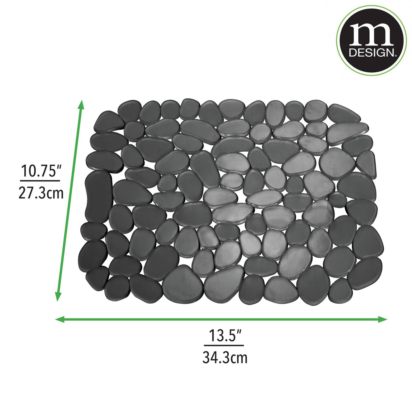 mDesign Kitchen Sink Protector Mat Pebble Design Small, 2 Pack
