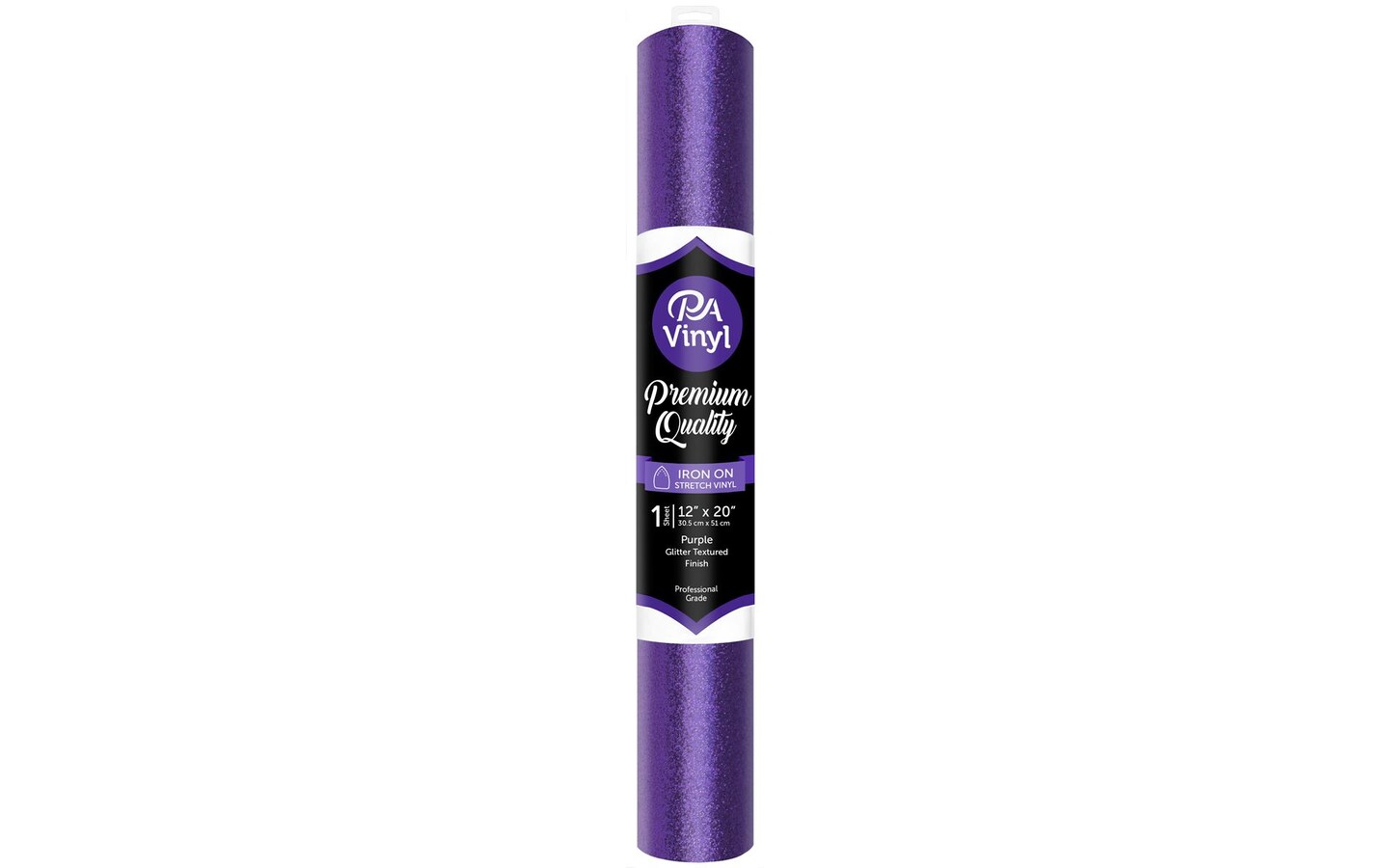 Iron On Vinyl 12x20 Roll Stretch Glitter TxtPurple