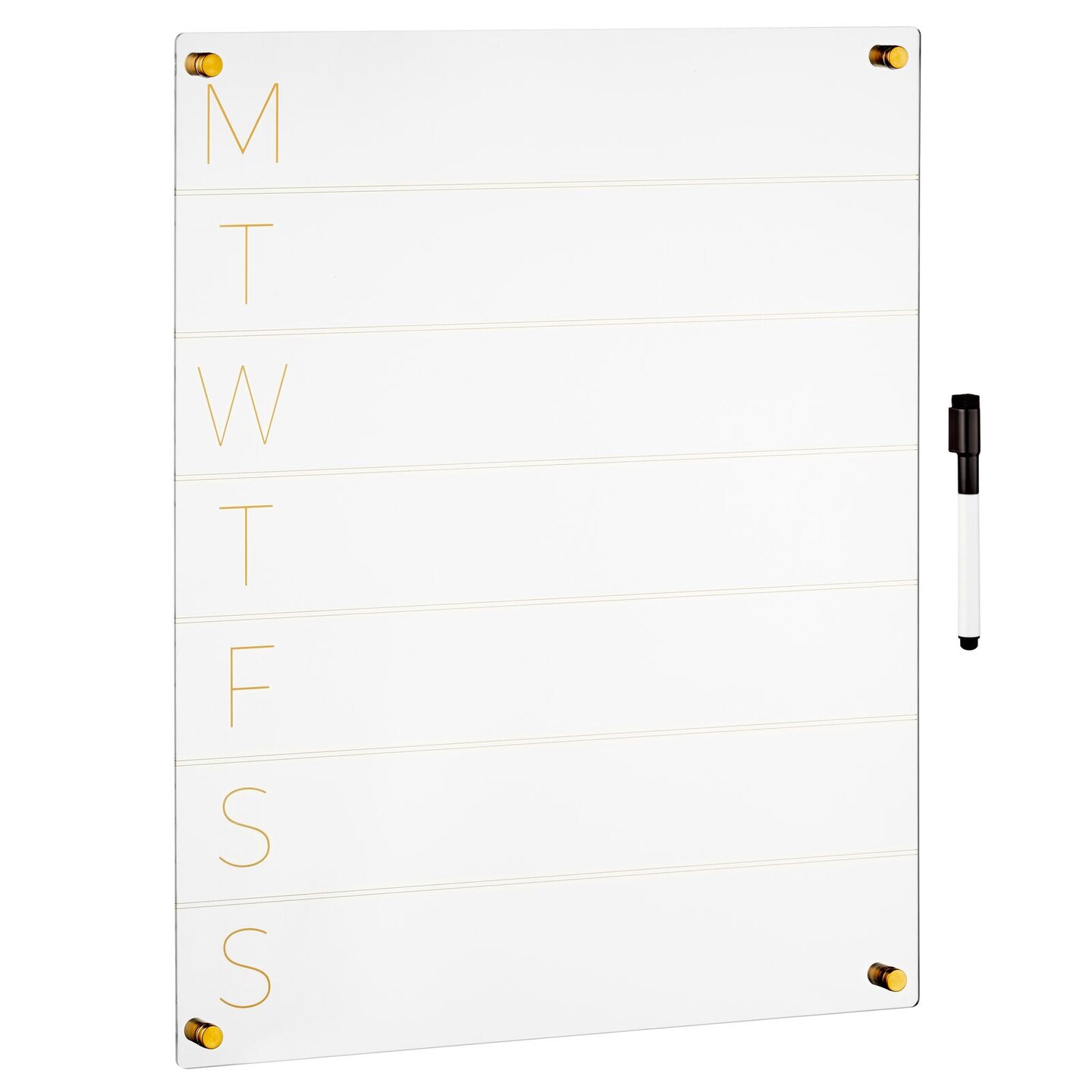 mDesign Day of the Week Wall Calendar Planner with Dry Erase Marker