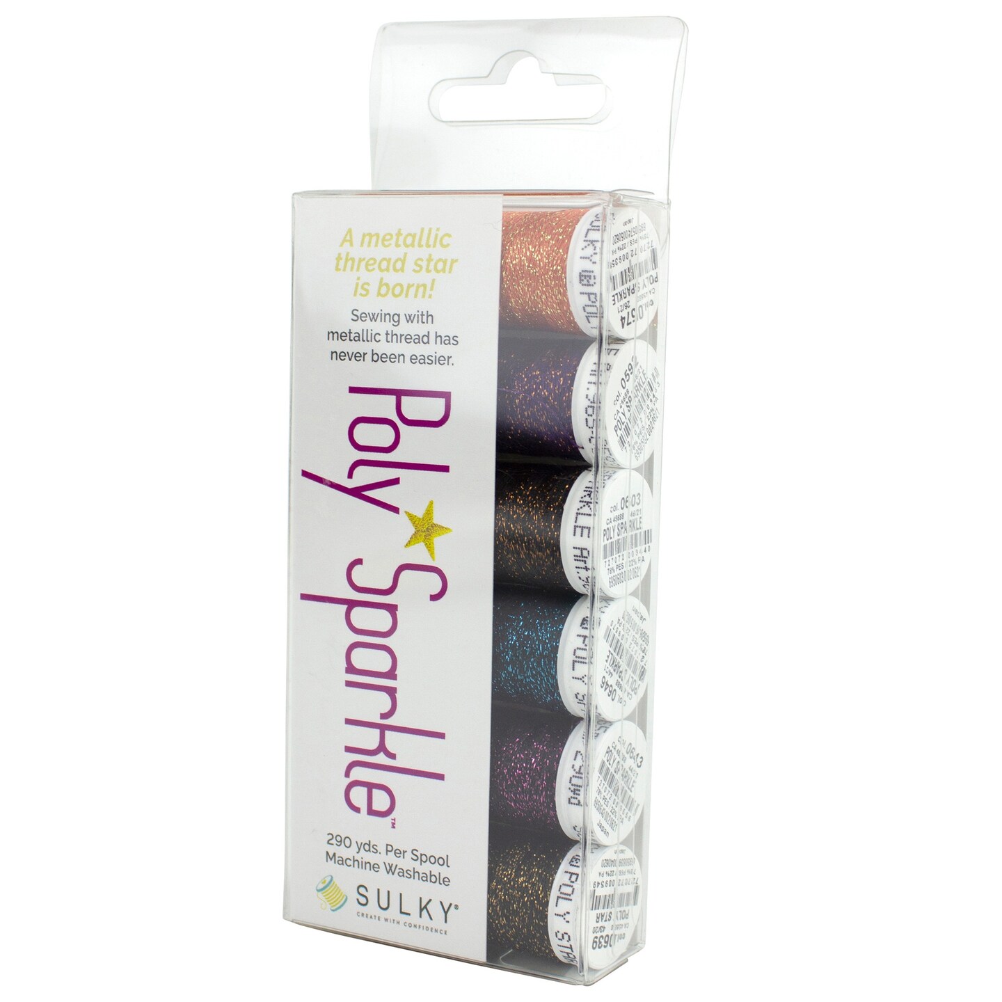 Sulky 30wt Poly Sparkle Thread 6/Pkg-Haunting Halloween Assortment