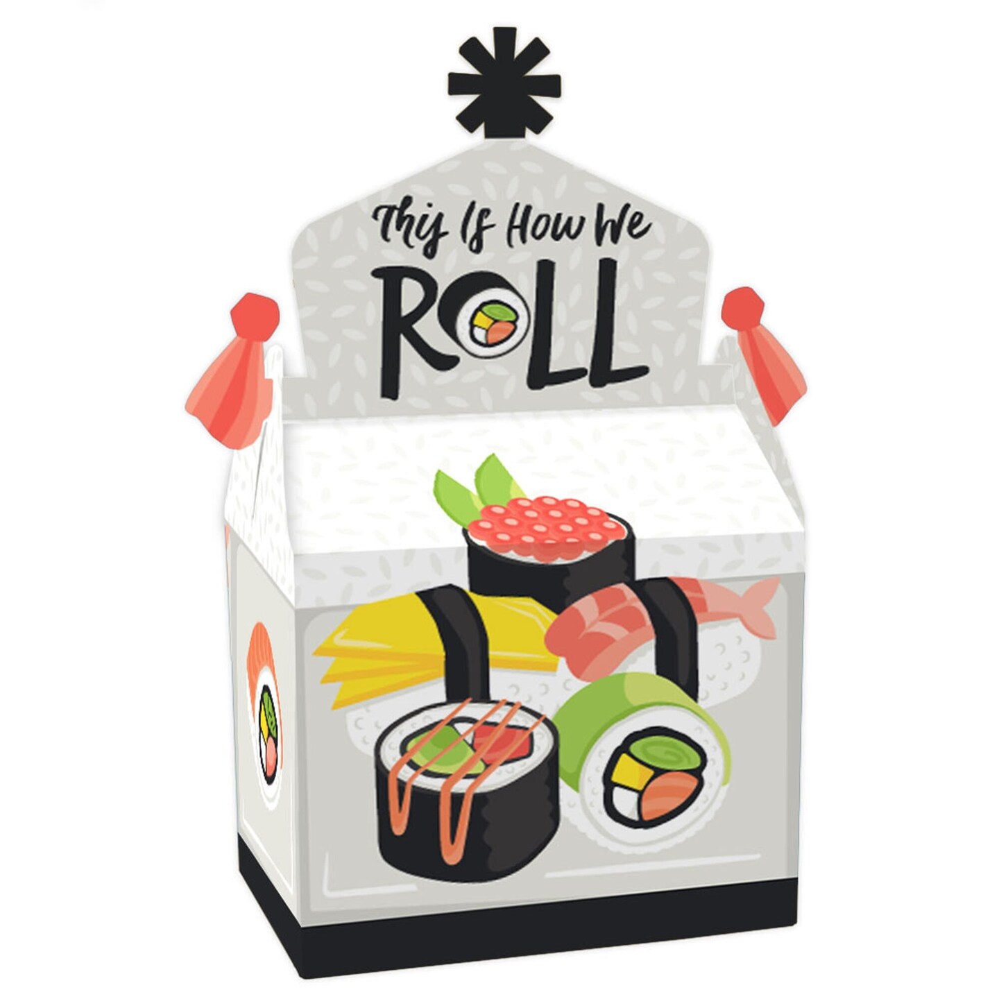 Big Dot of Happiness Let&#x27;s Roll - Sushi - Treat Box Party Favors - Japanese Party Goodie Gable Boxes - Set of 12