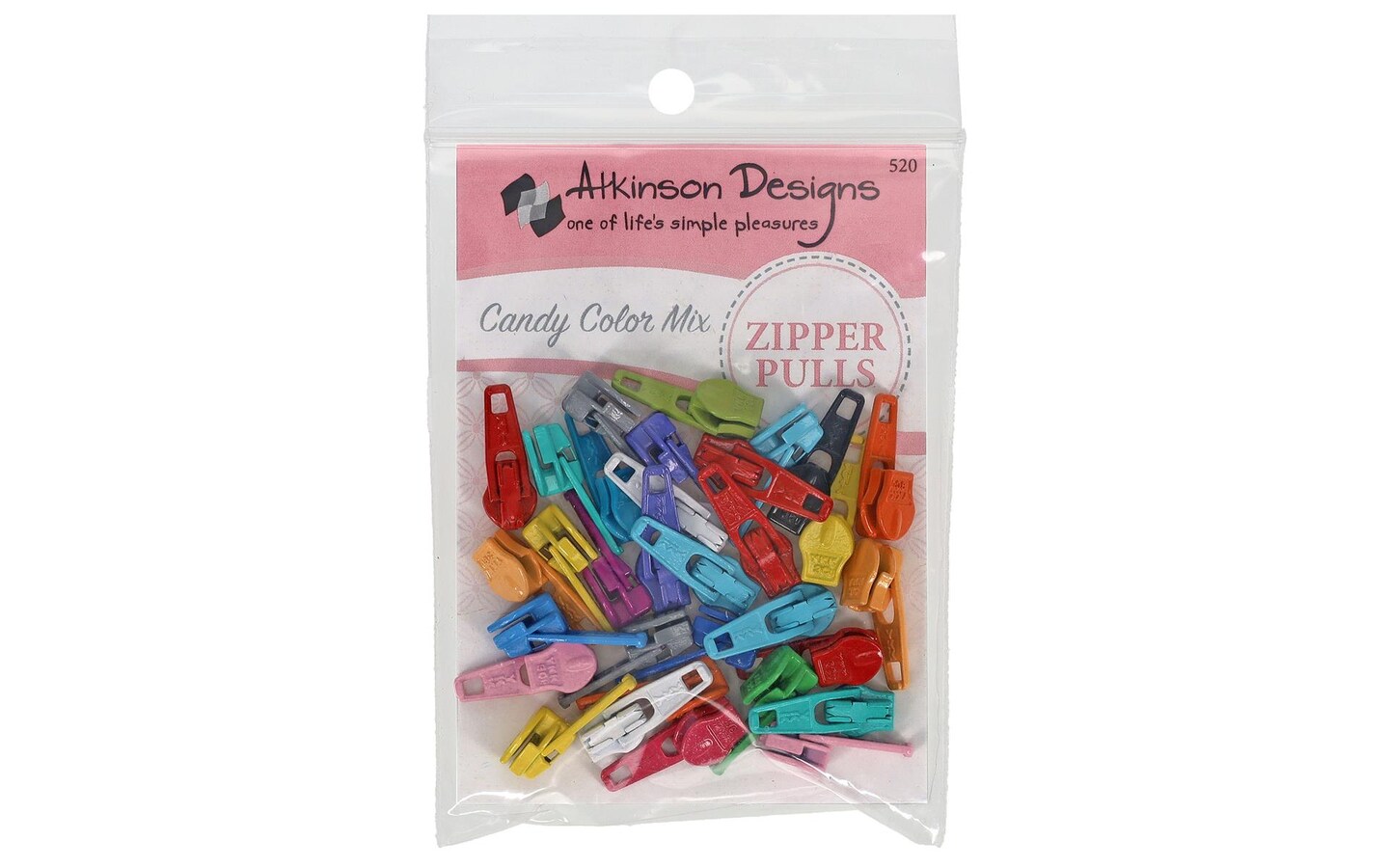 Atkinson Designs YKK Zipper Pulls Candy Colors30pc