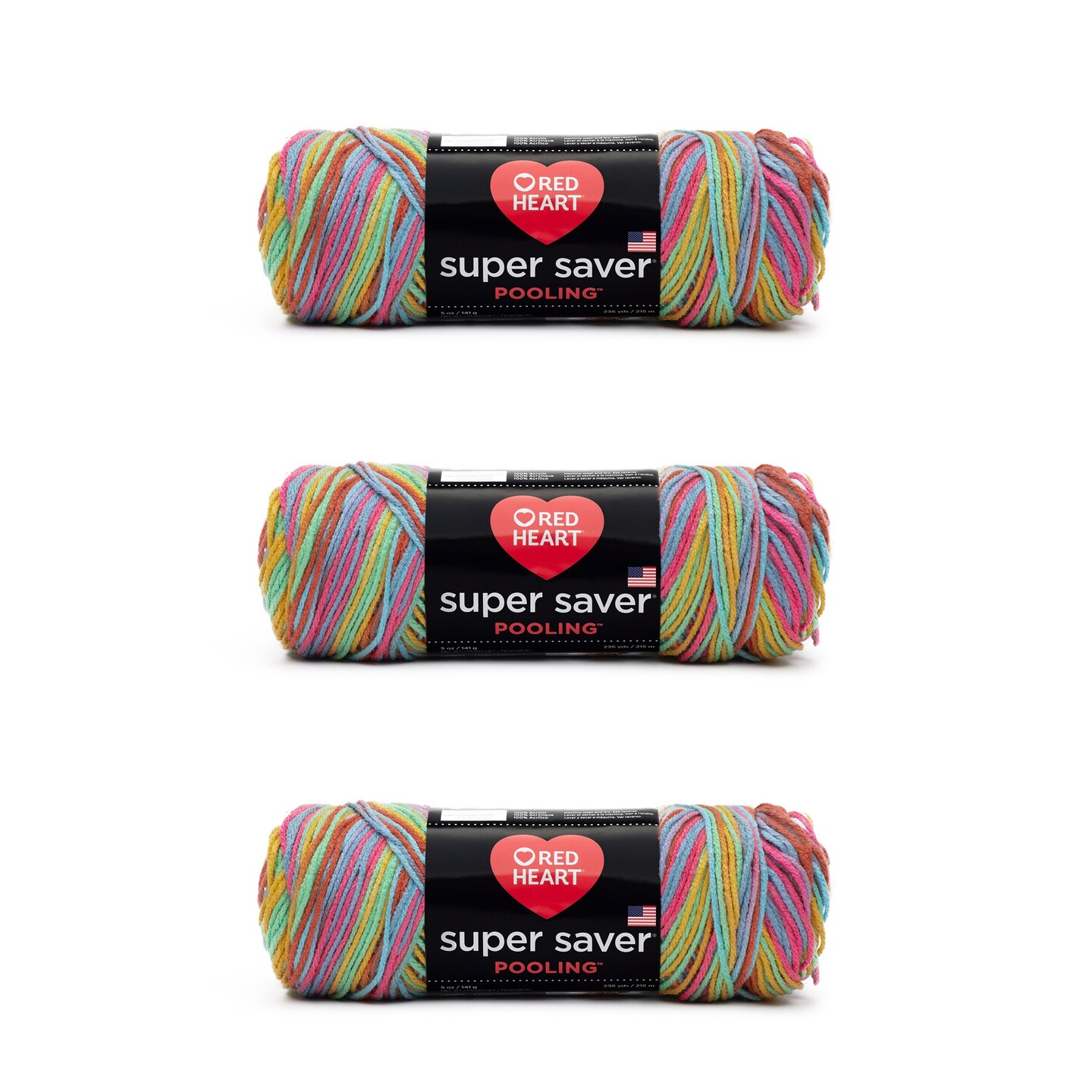 Red Heart Super Saver Papaya Yarn - 3 Pack of 141g/5oz - Acrylic - 4 Medium (Worsted) - 236 Yards - Knitting/Crochet