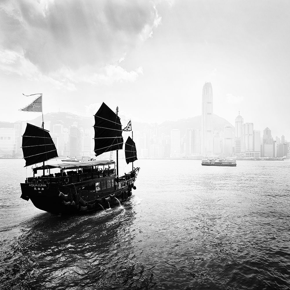 Boat in the Hong Kong Harbor Poster Print by Praxis Studio - Item # VARPDXAM036A