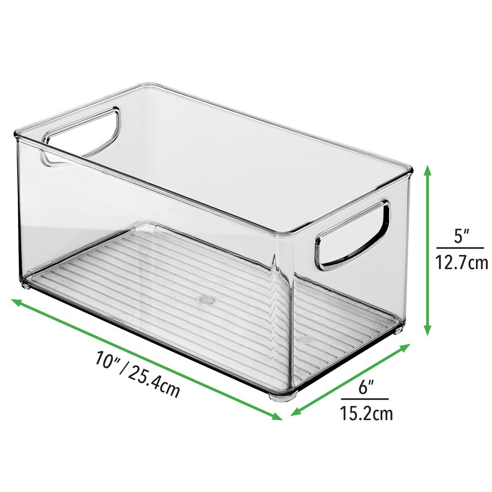 mDesign Plastic Kitchen Food Storage Organizer Bin, Handles, 4 Pack