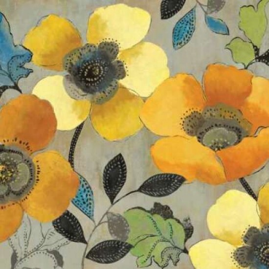 Yellow and Orange Poppies II Poster Print by Allison Pearce