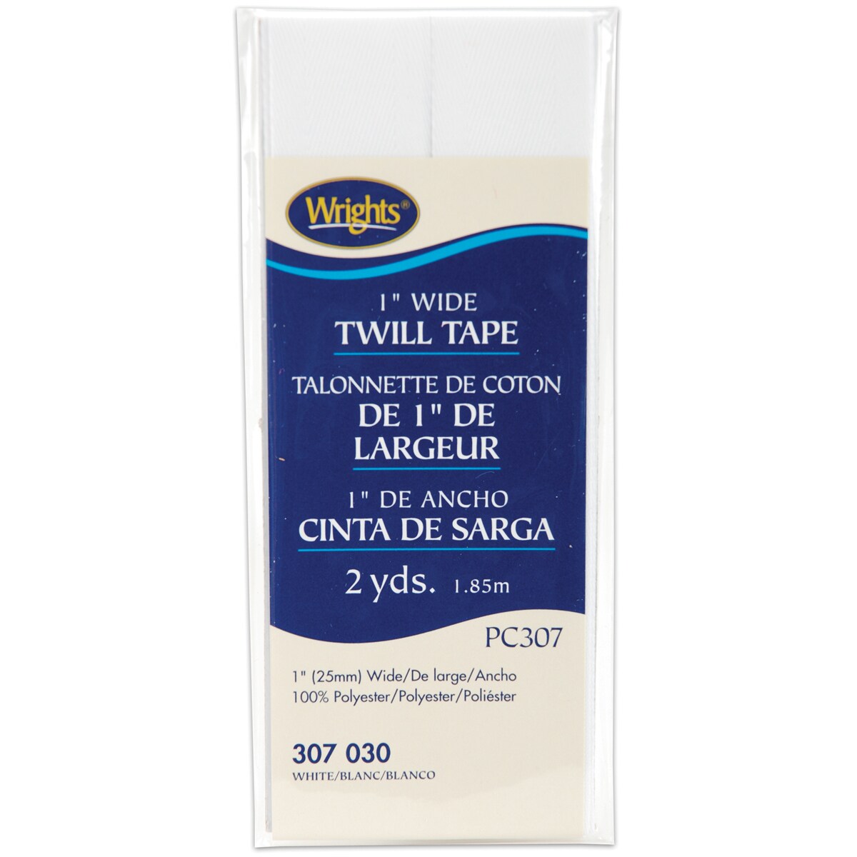 Wrights Twill Tape 1&#x22;X2yd-White