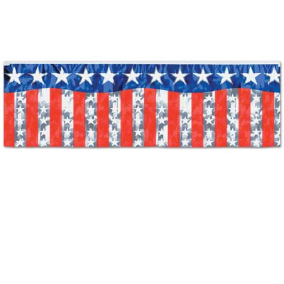 Flame Resistant Stars &#x26; Stripes Fringe Banner