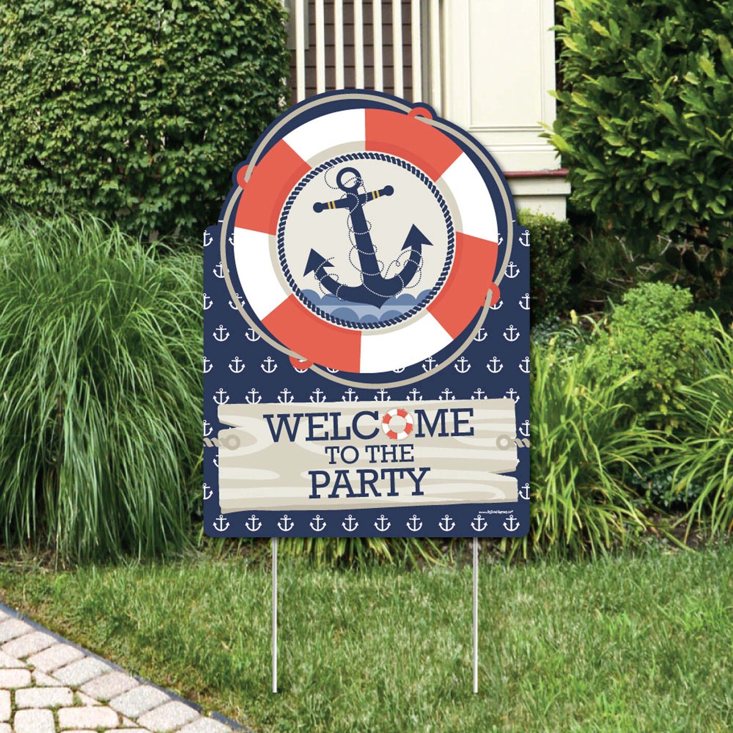 Big Dot of Happiness Ahoy - Nautical - Party Decorations - Birthday Party  or Baby Shower Welcome Yard Sign