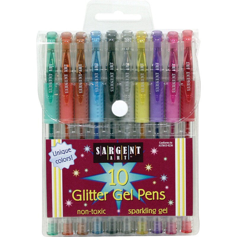 Glitter Gel Pen, 10 Pack