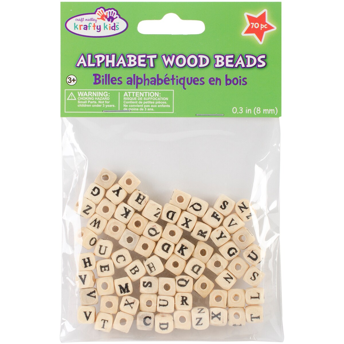 Krafty Kids Wooden Alphabet Beads 8mm BD301-A – Good's Store Online