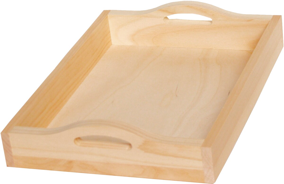 Walnut Hollow Pine Rectangle Serving Tray W/Handles-15"X11"X2.88"