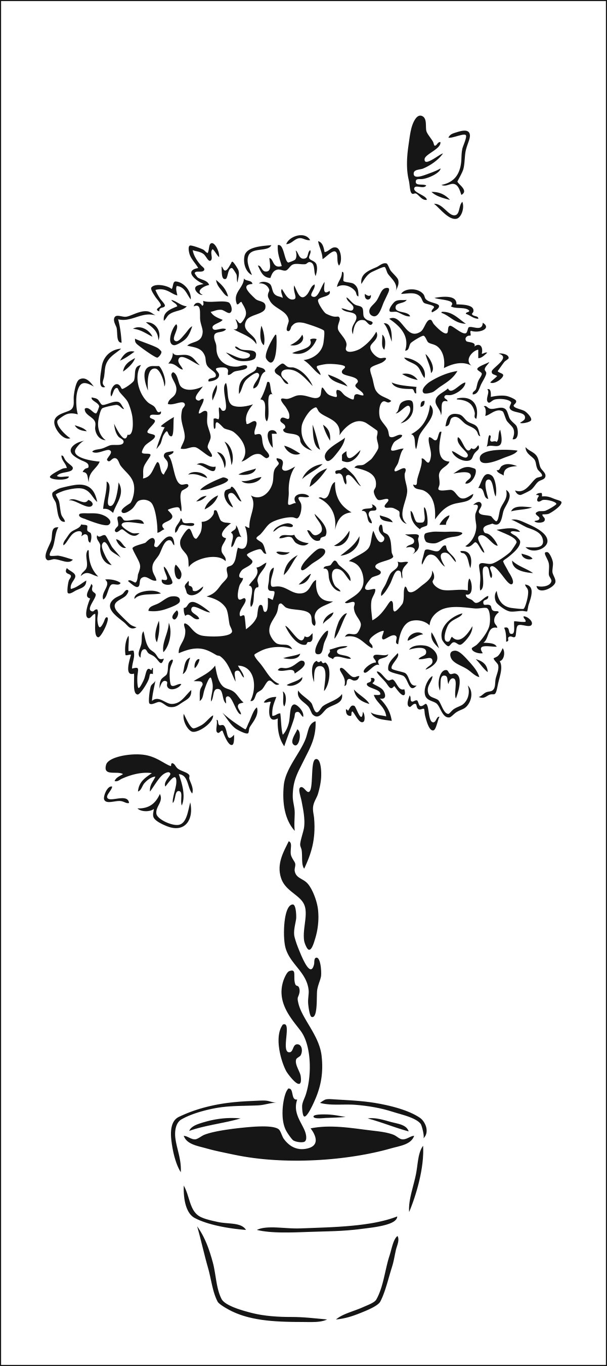 Crafter&#x27;s Workshop Slimline Stencil 4&#x22;X9&#x22;-Weeping Hibiscus