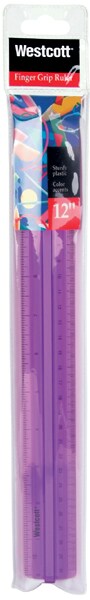 Westcott Finger Grip Ruler 12&#x22;-Assorted Colors