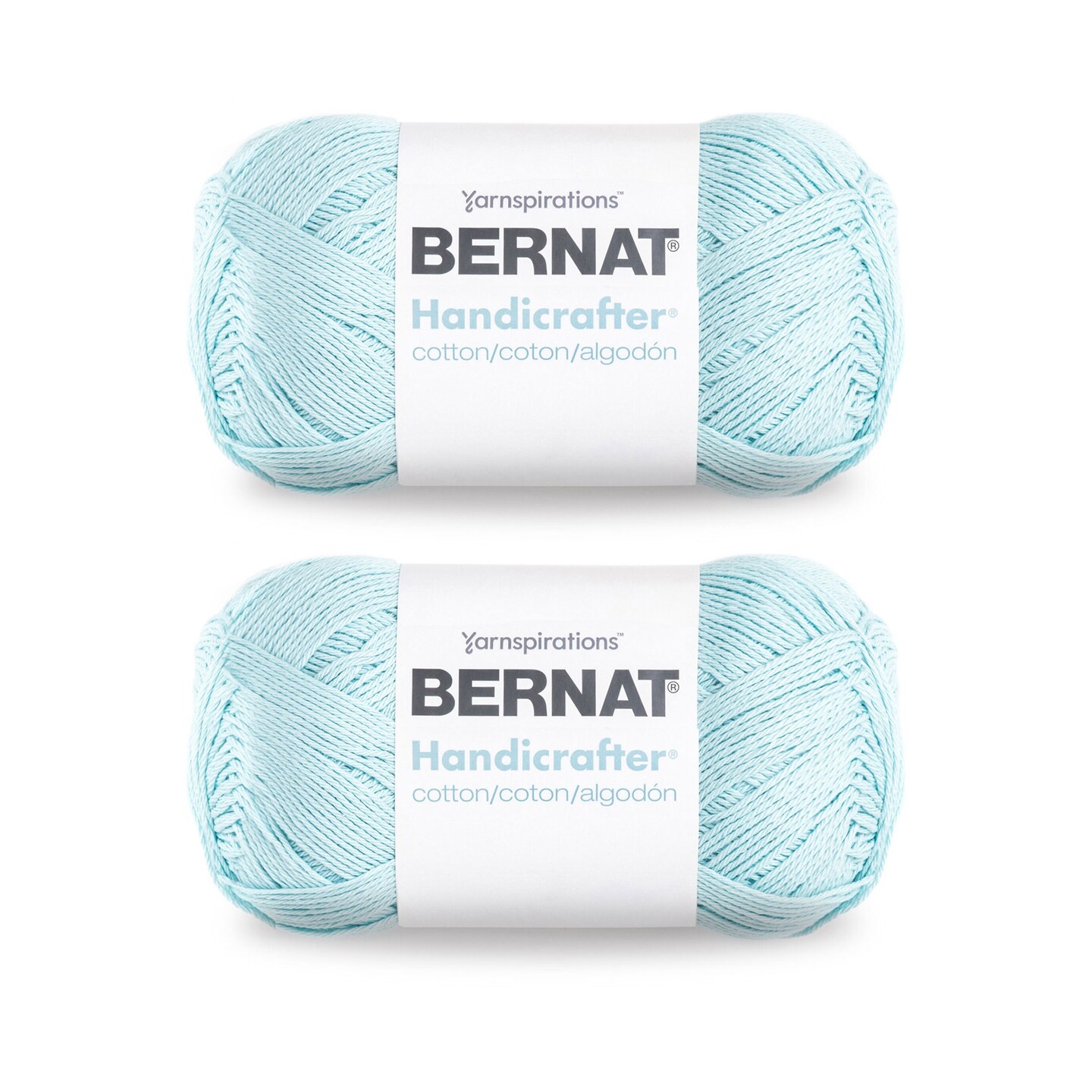 Bernat Handicrafter Cotton Robin Egg Yarn 2 Pack of 400g 14oz Cotton 4 Medium Worsted 710 Yards Knitting Crochet