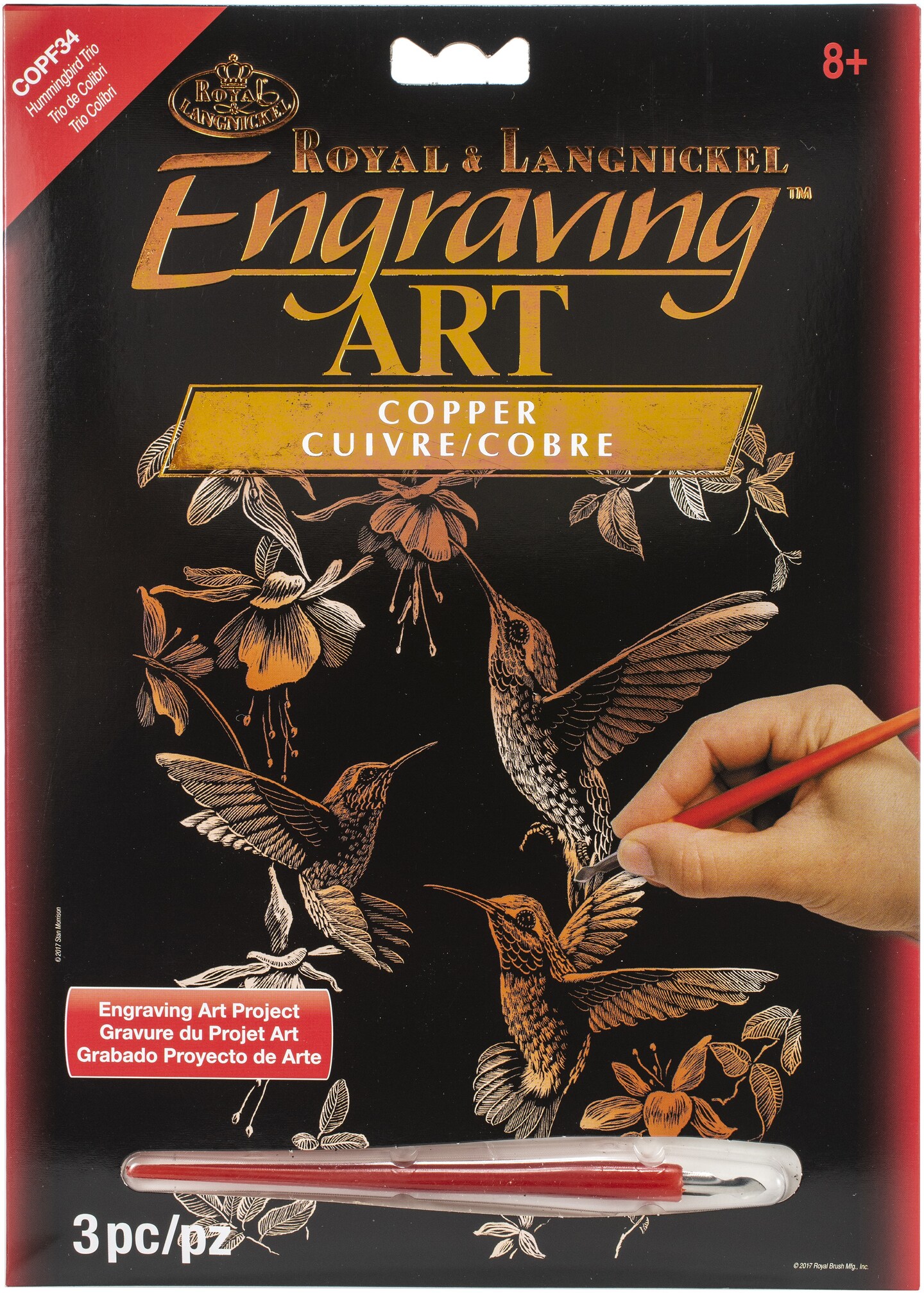 Royal &#x26; Langnickel(R) Copper Foil Engraving Art Kit 8&#x22;X10&#x22;-Hummingbird Trio