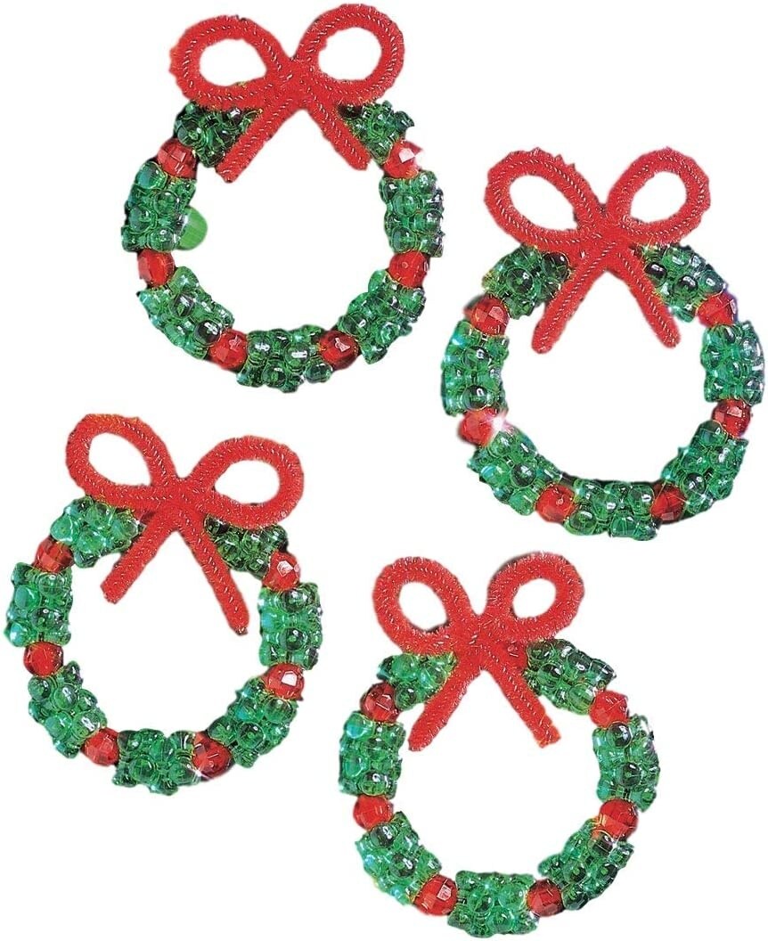 The Beadery Holiday Beaded Ornament Kit-Holiday Wreaths 2.25&#x22; Makes 16