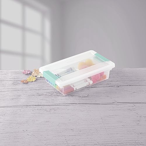 Sterilite Small Clip Box, Stackable Storage Bin With Latching Lid