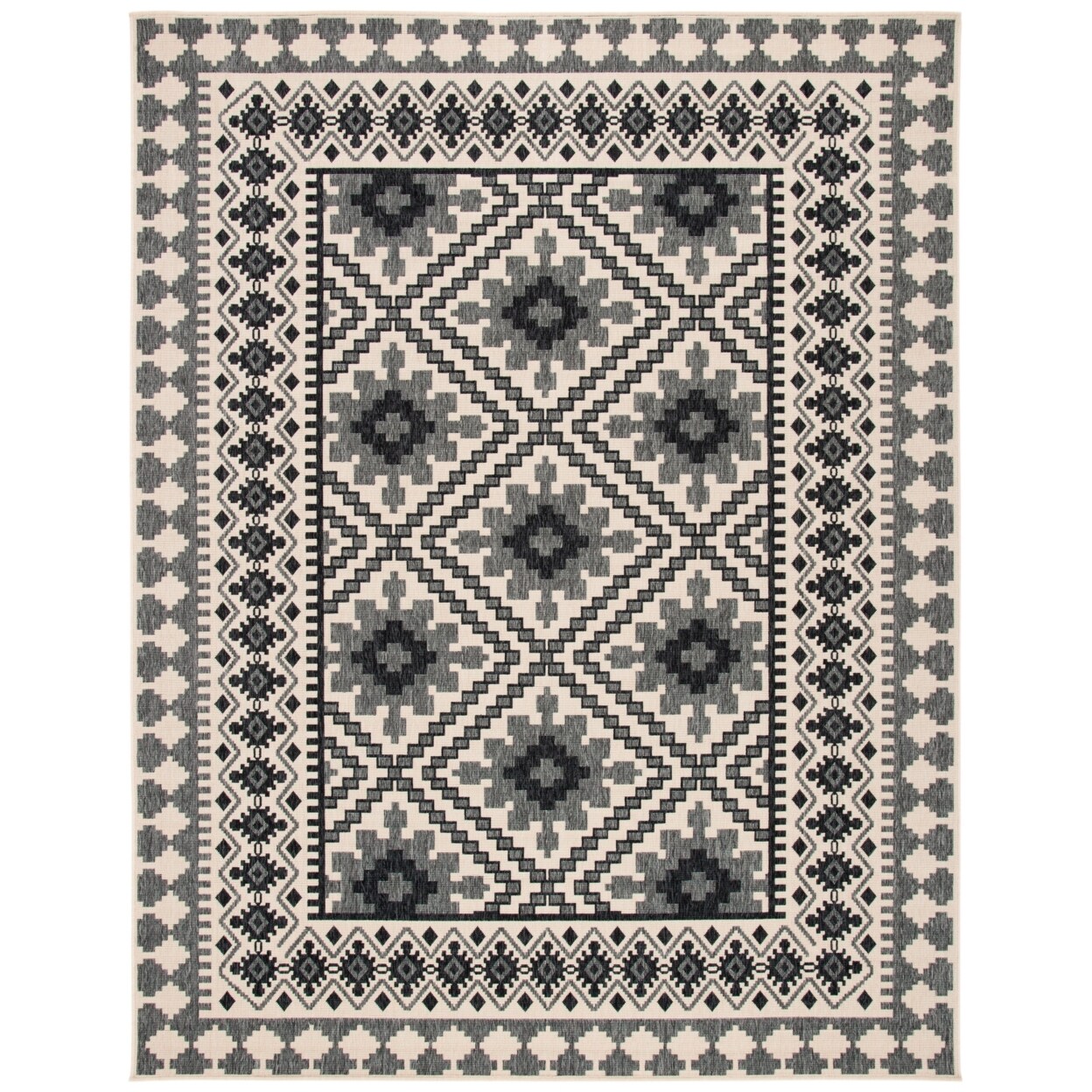 Safavieh Outdoor Ver099-3413 Veranda Ivory / Slate Rug