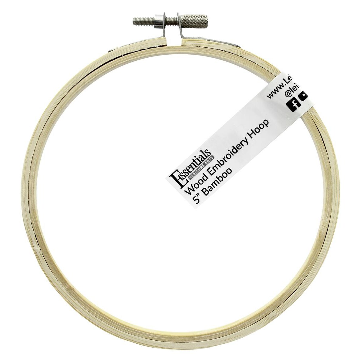 Essentials by Leisure Arts Wood Embroidery Hoop 5" Bamboo wooden hoops for crafts embroidery
