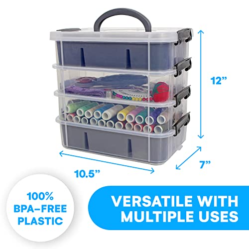 Bins & Things Stackable Storage Container with 2 Trays - Blue - Craft  Storage/Craft Organizers and Storage - Bead Organizer Box/Art Supply  Organizer