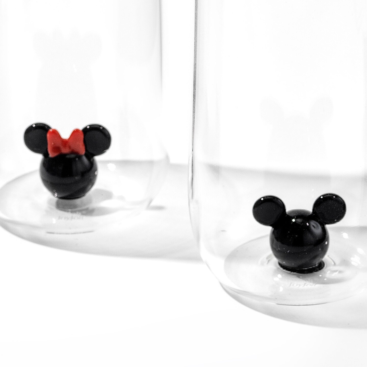 JoyJolt Disney Mickey &#x26; Minnie Icon Stemless Wine Glass - 10 oz - Set of 2