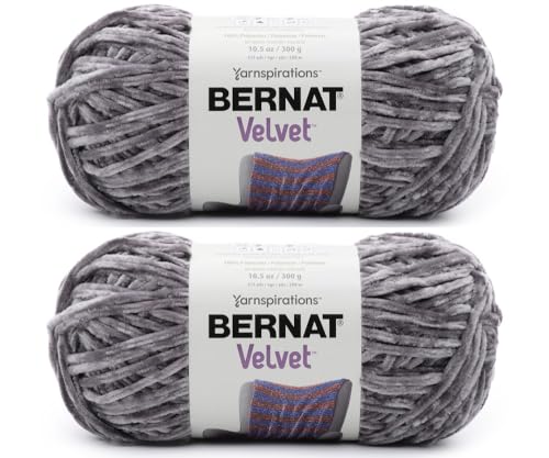 Bernat Crushed Velvet 5 Bulky Polyester Yarn, White 10.5oz/300g, 315 Yards  