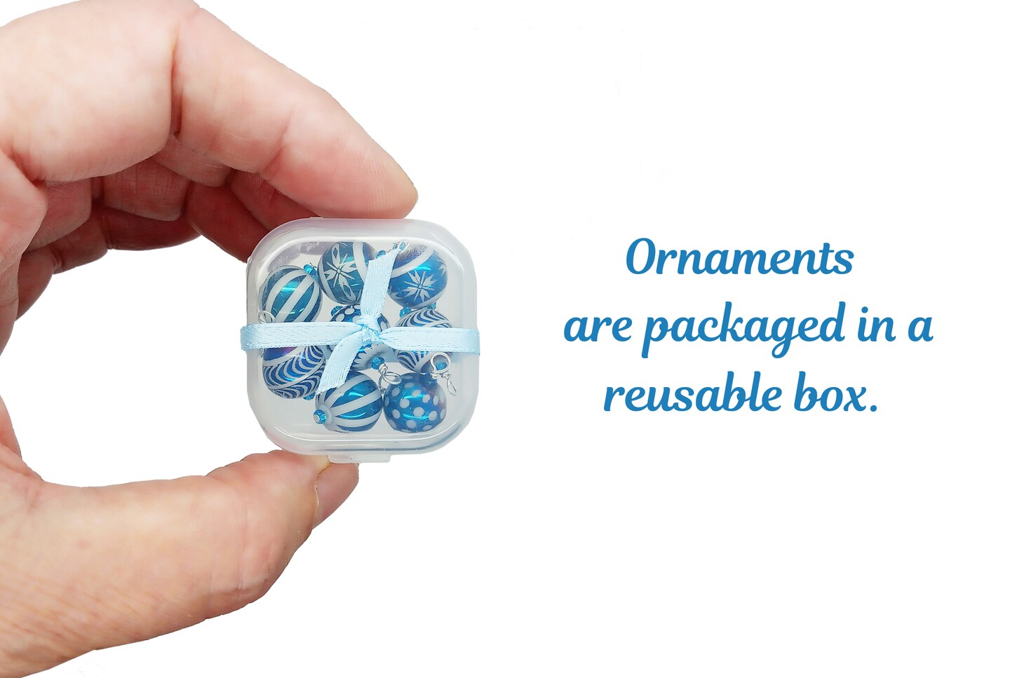 Miniature Christmas Ornaments, 8 pieces with Hooks, Silver Patterned Glass Baubles, Adorabilities