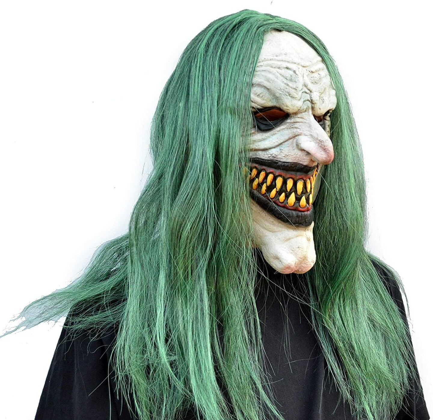 Kitcheniva Halloween Clown Mask With Green Hair Costume