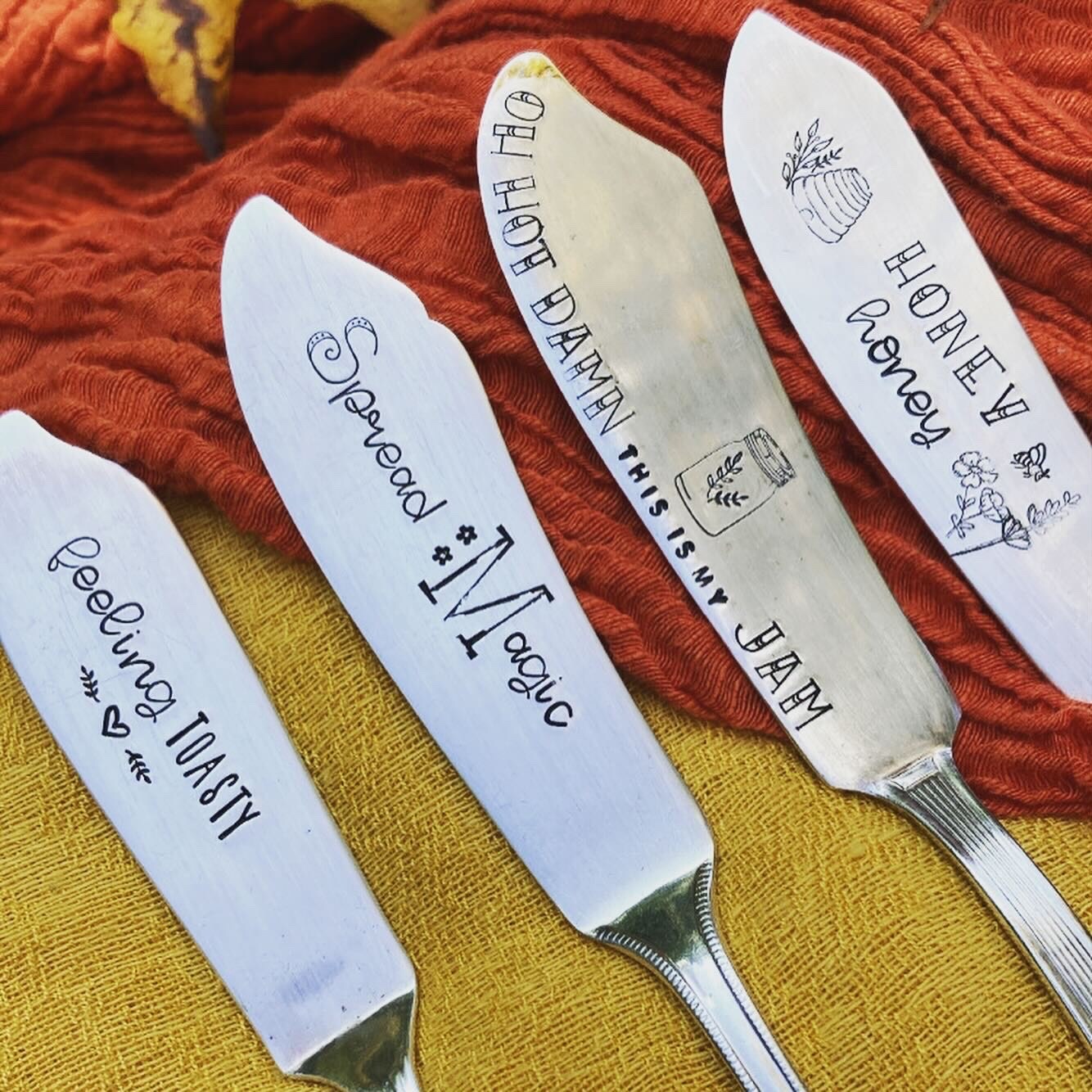 STAMPED SPREADER - Hand Stamped - Vintage Silverware product 2