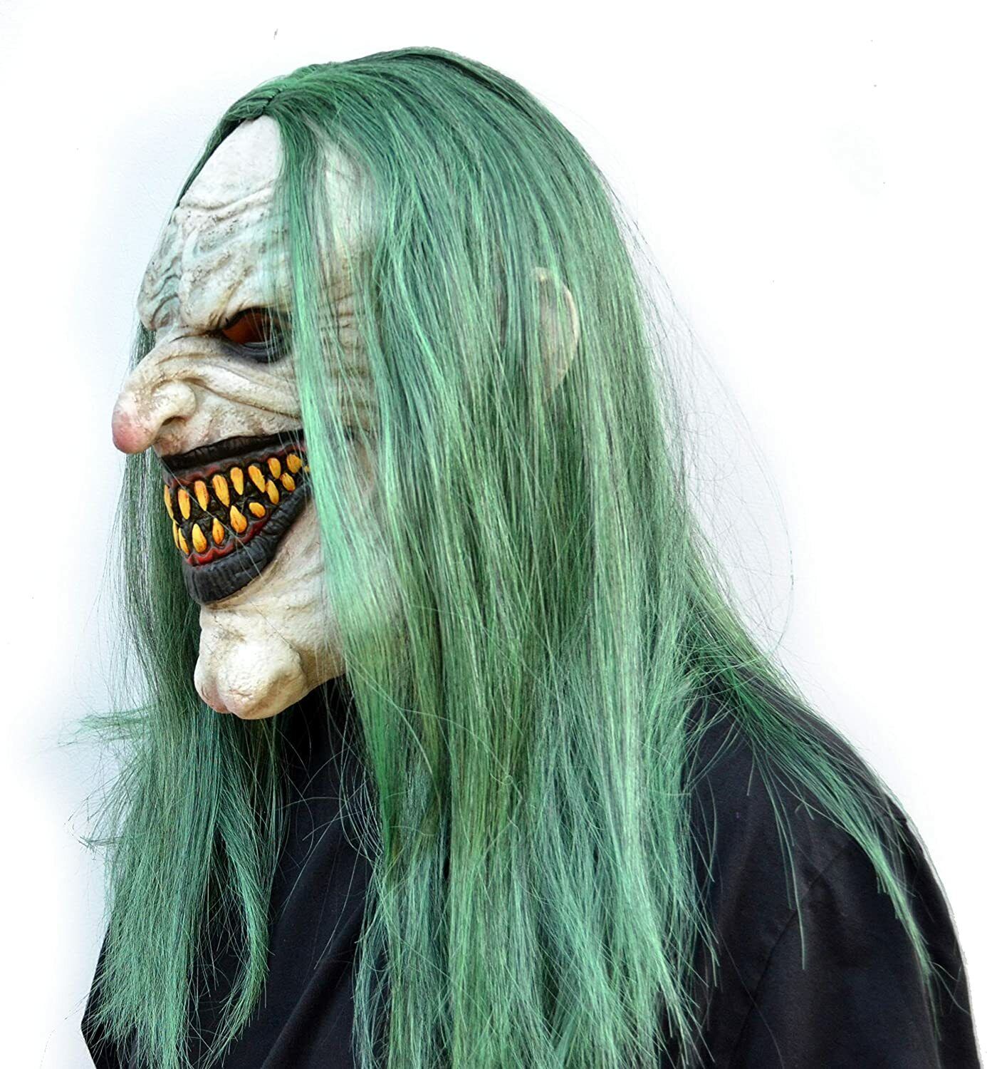 Kitcheniva Halloween Clown Mask With Green Hair Costume