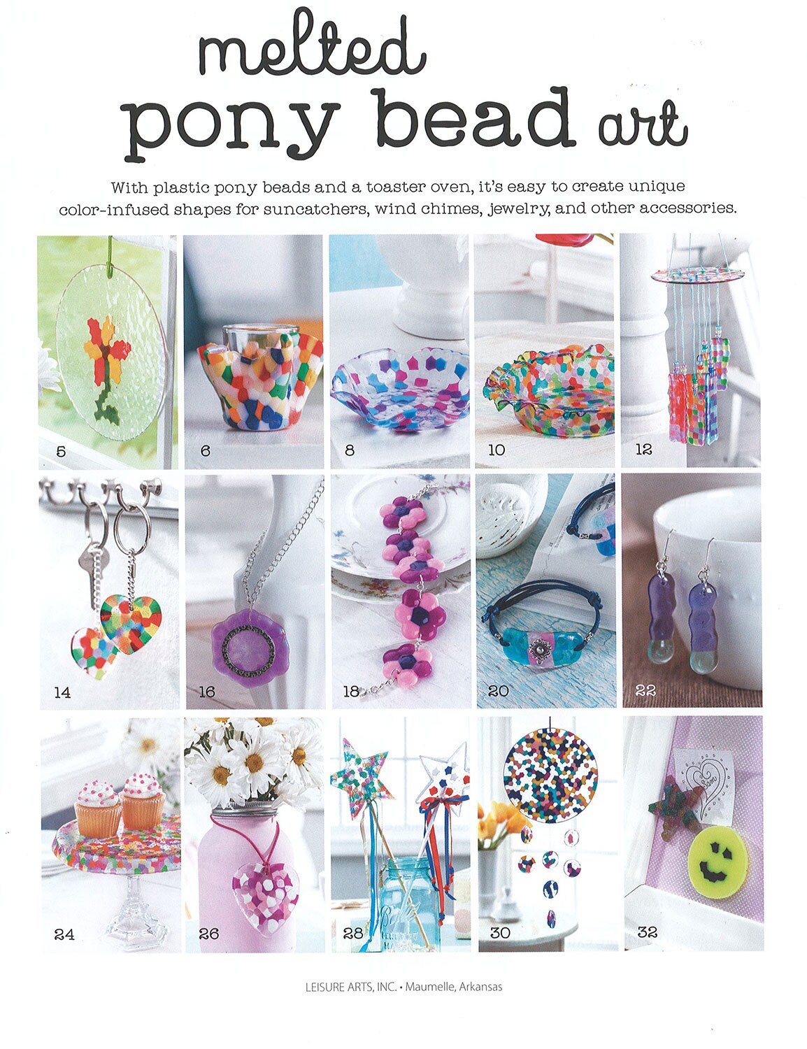 Leisure Arts Melted Pony Bead Art Crafting Book