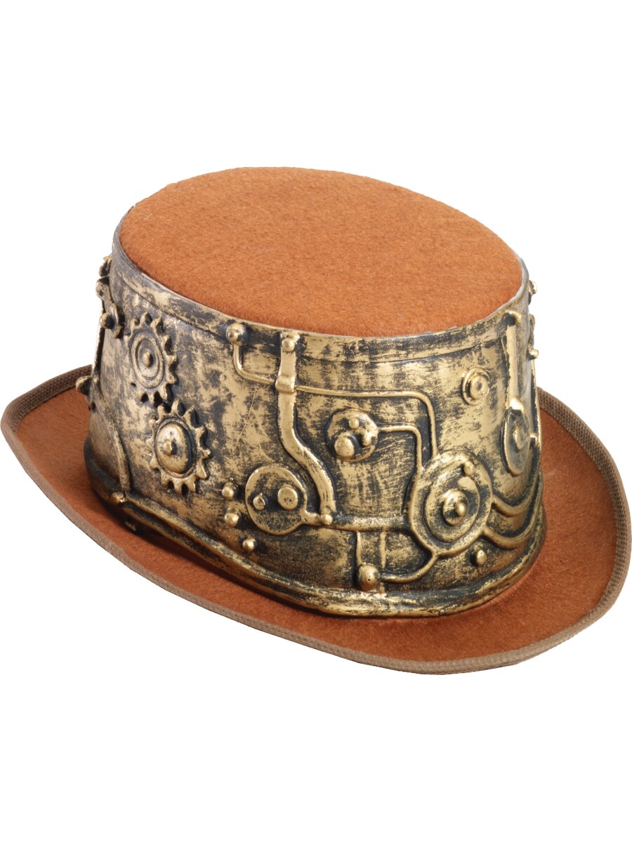 Deluxe Steampunk Cowboy Industrial Brown Costume Bell Topper Top Hat