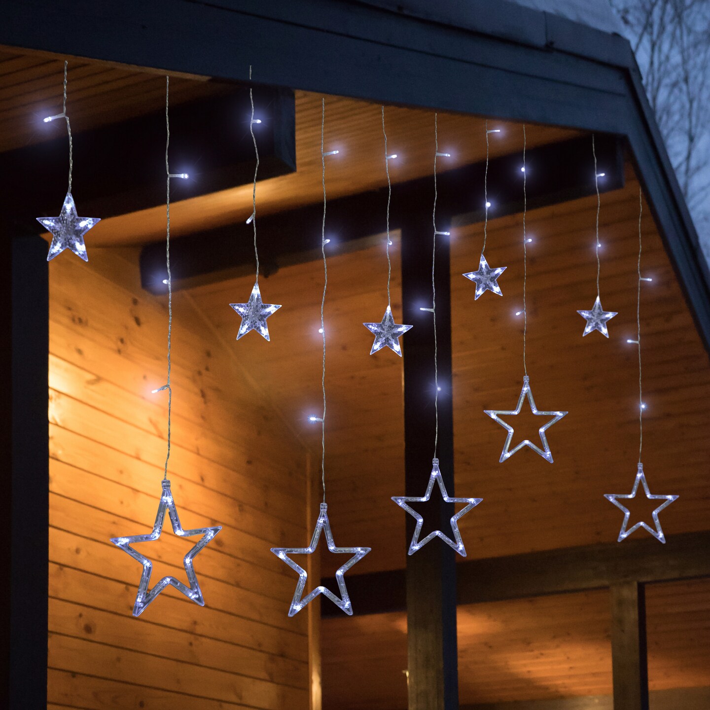 Northlight Christmas Stars Icicle Lights - 8.25&#x27; - Pure White LED Lights - Clear Wire - 12ct